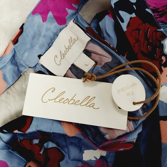 New Cleobella Iman Waterlily Blue Purple Floral Ankle Dress P3783 - Picture 6 of 9